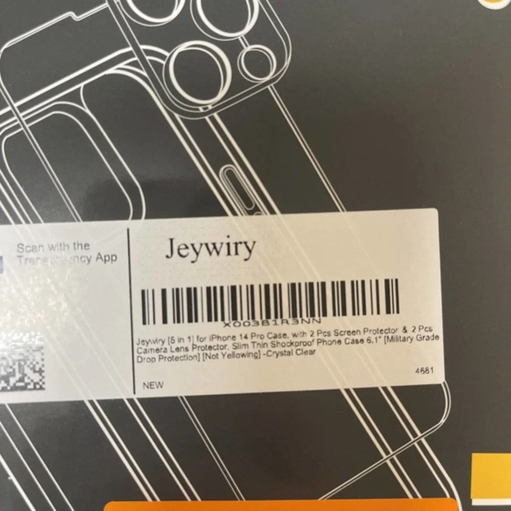 Jeywiry 5 in 1 for iPhone 14 Pro Case with 2 Pcs Screen Protector ＆ 2 Pcs...‎